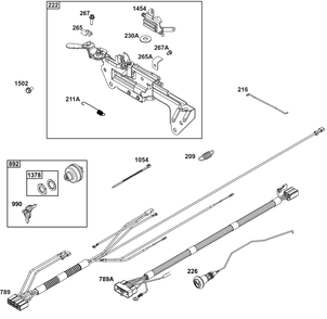 Controls Group Diagram and Parts List for 540477-0130-B5 400000 - 699999 Briggs and Stratton Engine
